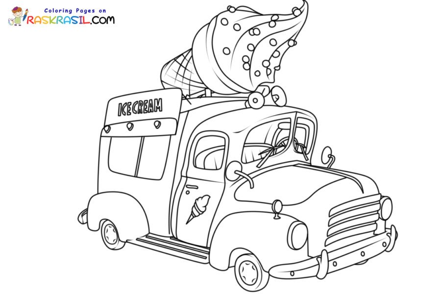 Ice Cream Truck Coloring Pages Printable for Free Download