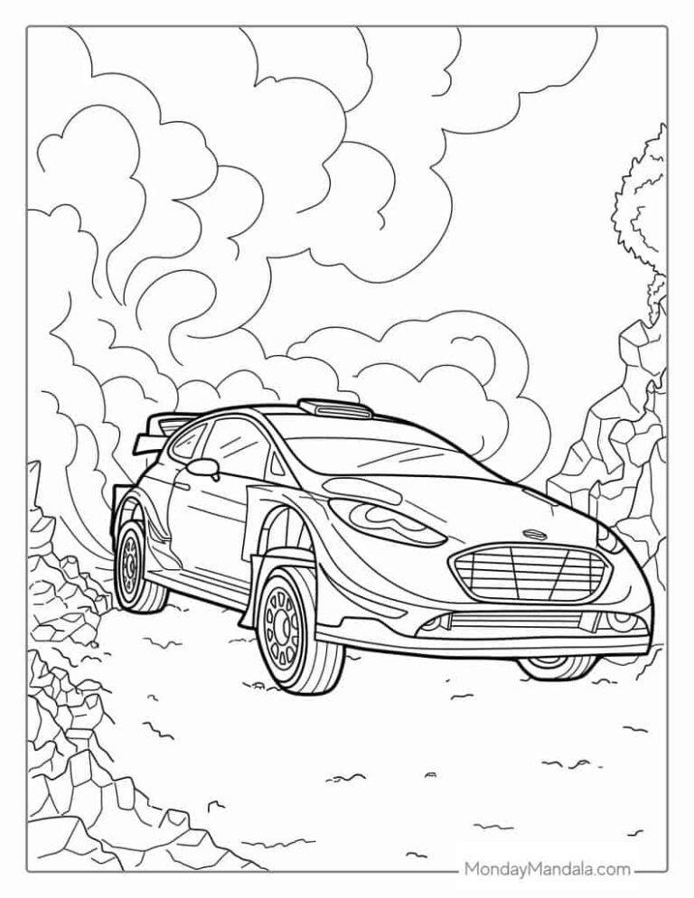 Rally Car Coloring Pages Printable for Free Download