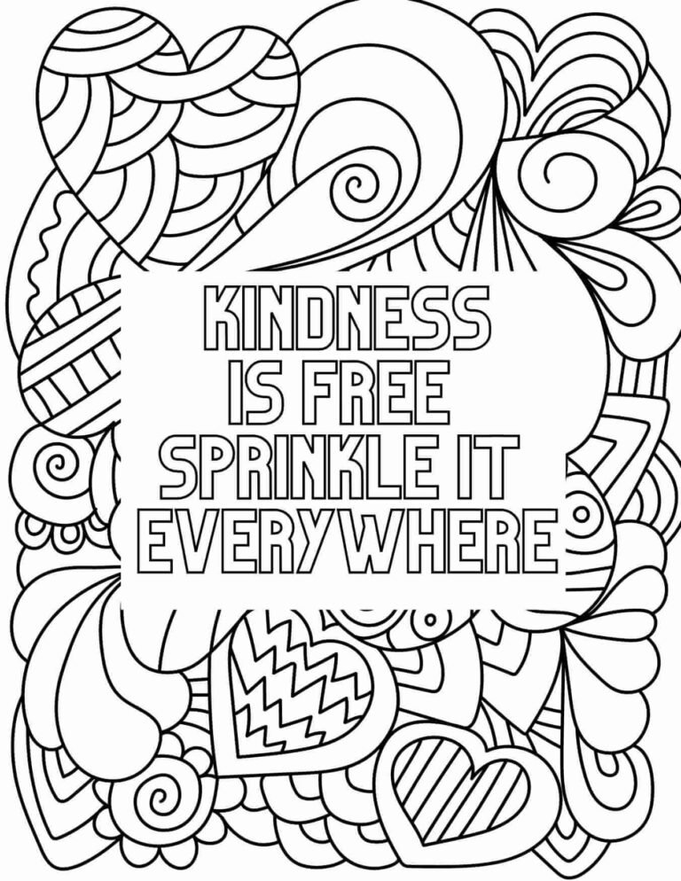 Positivity Coloring Pages Printable for Free Download