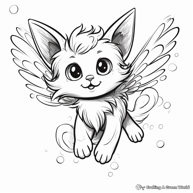 Winged Cat Coloring Pages Printable for Free Download