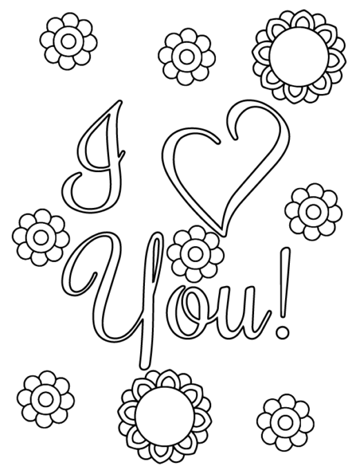 I Love You Coloring Pages Printable for Free Download
