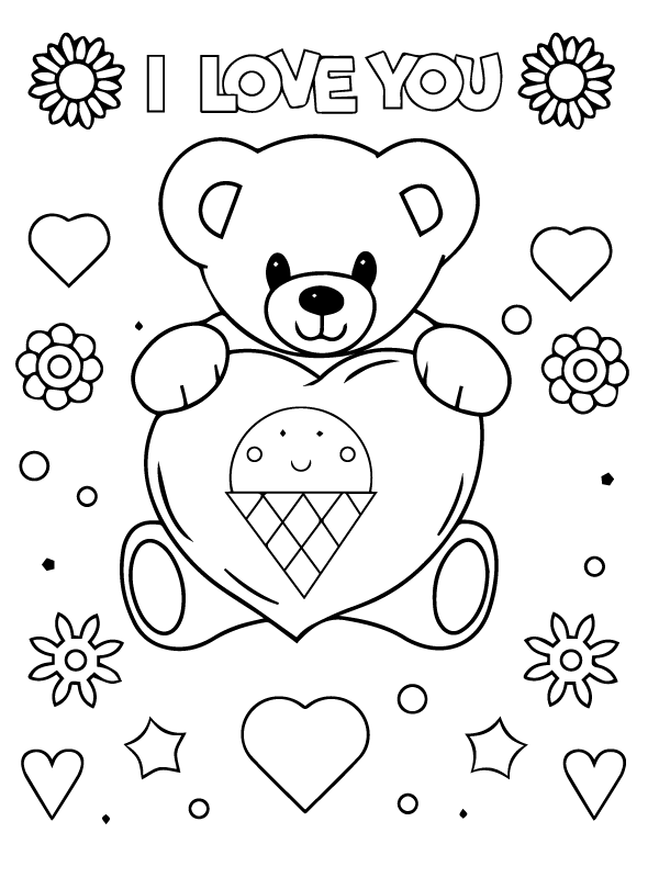 Kawaii Valentines Coloring Pages Printable for Free Download