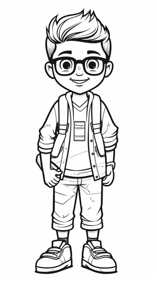 School Boy Coloring Pages Printable For Free Download