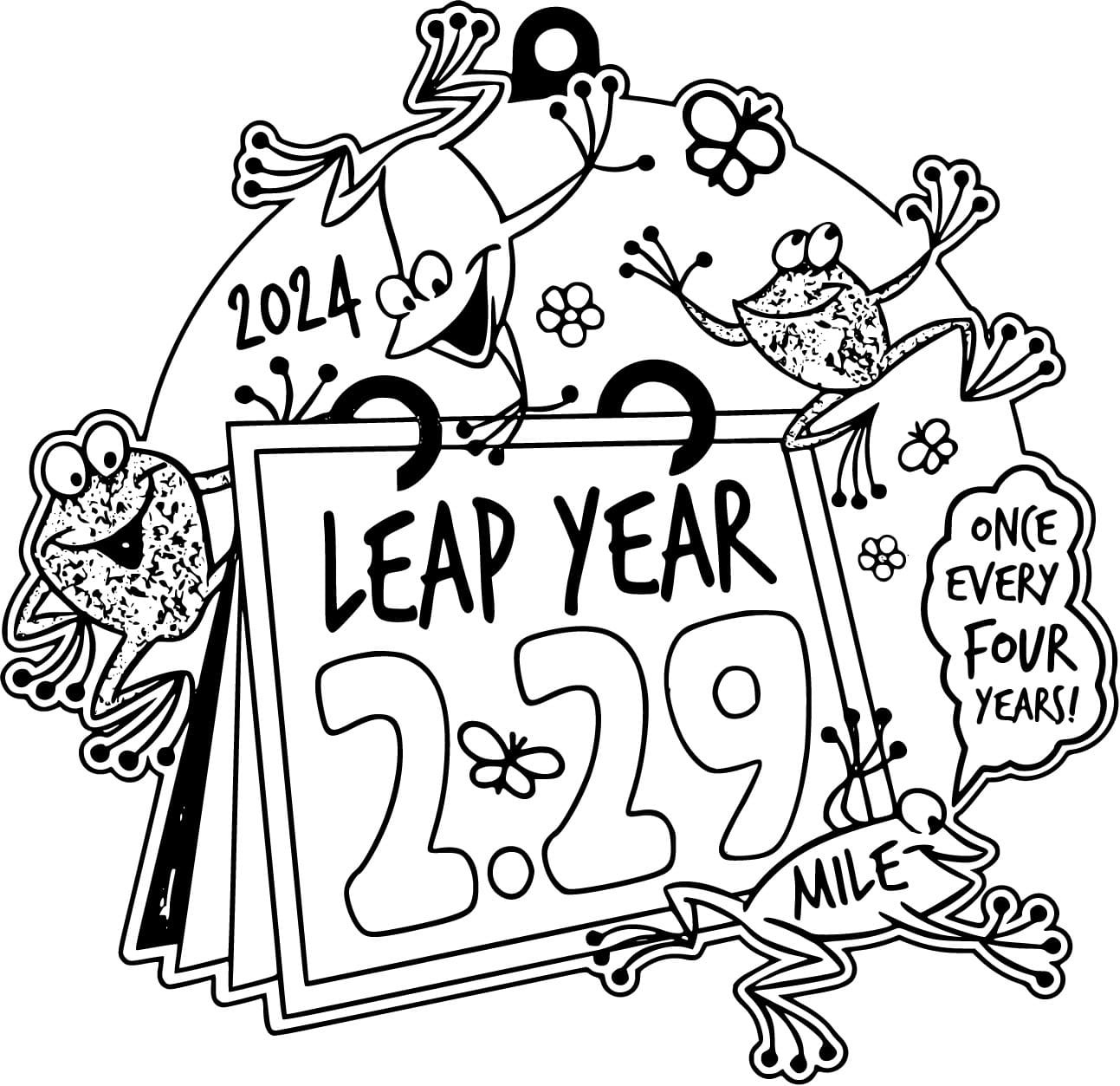 Leap Year Coloring Pages Printable for Free Download