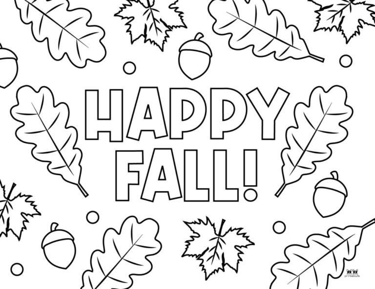 Happy Fall Coloring Pages Printable for Free Download