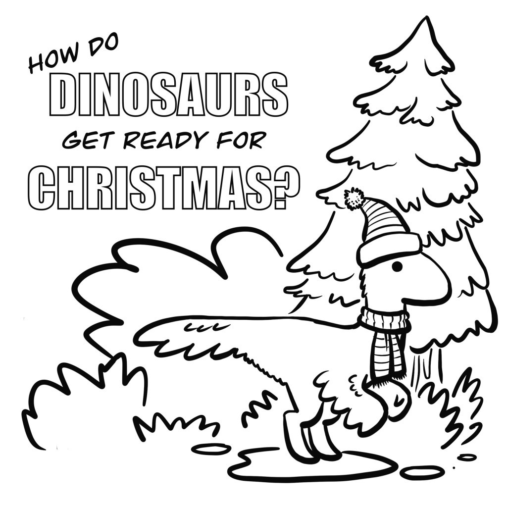 Christmas Dino Coloring Pages Printable for Free Download