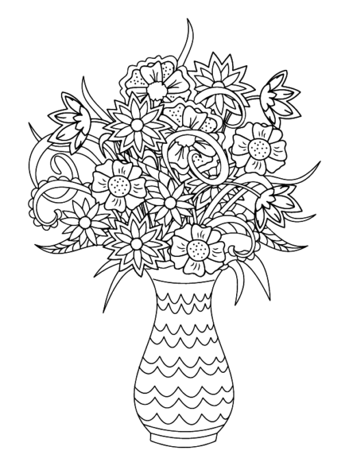 Flower for Adults Coloring Pages Printable for Free Download