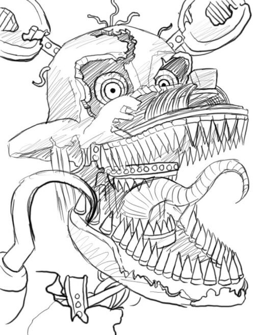 Nightmare Foxy Coloring Pages Printable for Free Download