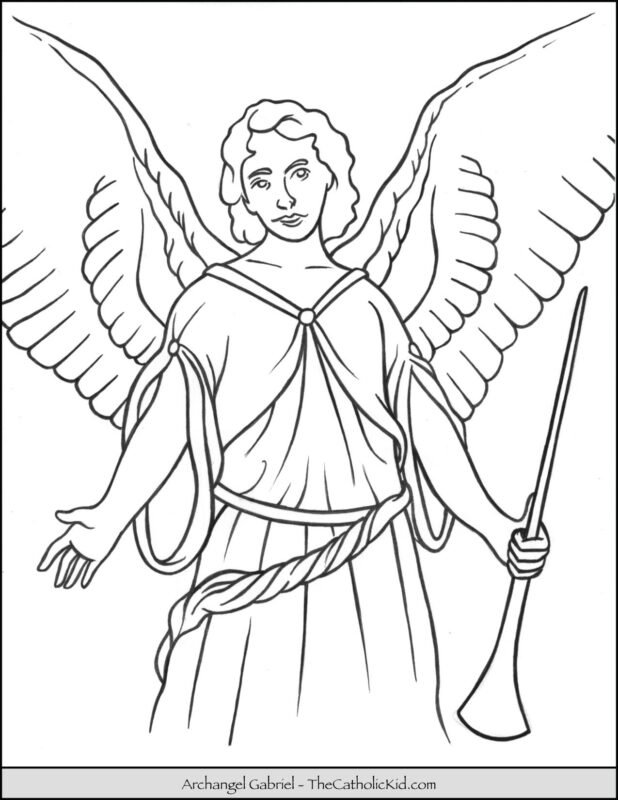 Angel Gabriel Coloring Pages Printable for Free Download