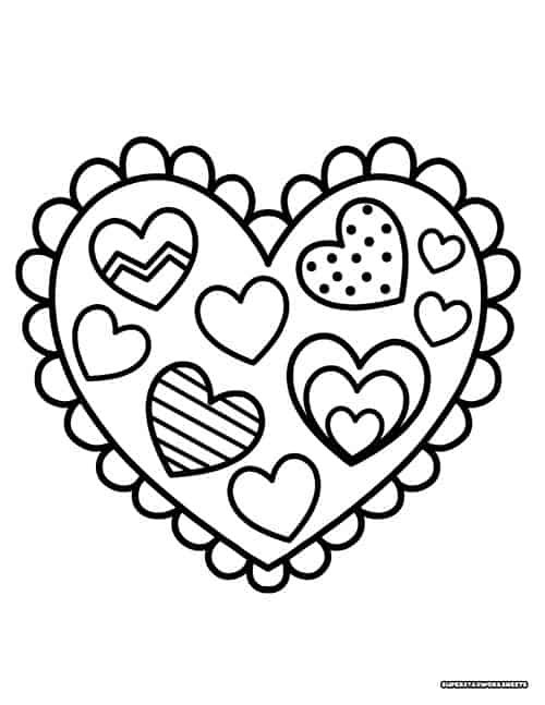 Christmas Heart Coloring Pages Printable for Free Download