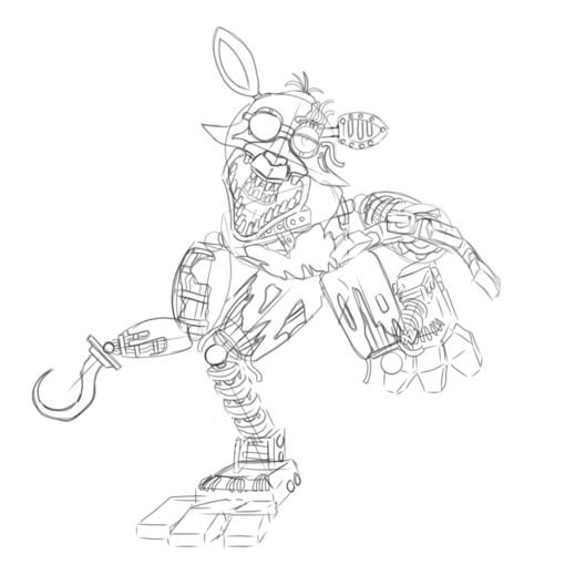 Nightmare Foxy Coloring Pages Printable for Free Download