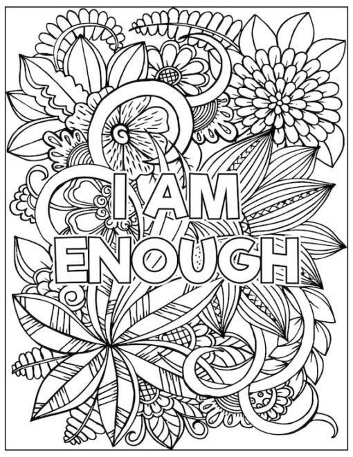 I Am Enough Coloring Pages Printable for Free Download