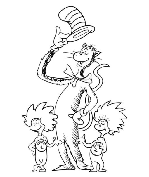 Cat In The Hat Coloring Pages Printable for Free Download