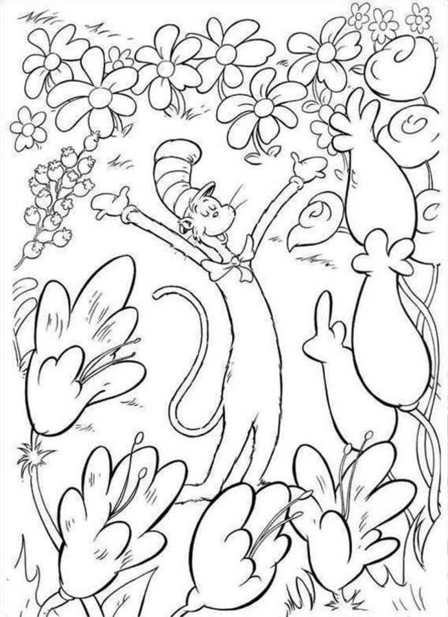 Cat In The Hat Coloring Pages Printable for Free Download