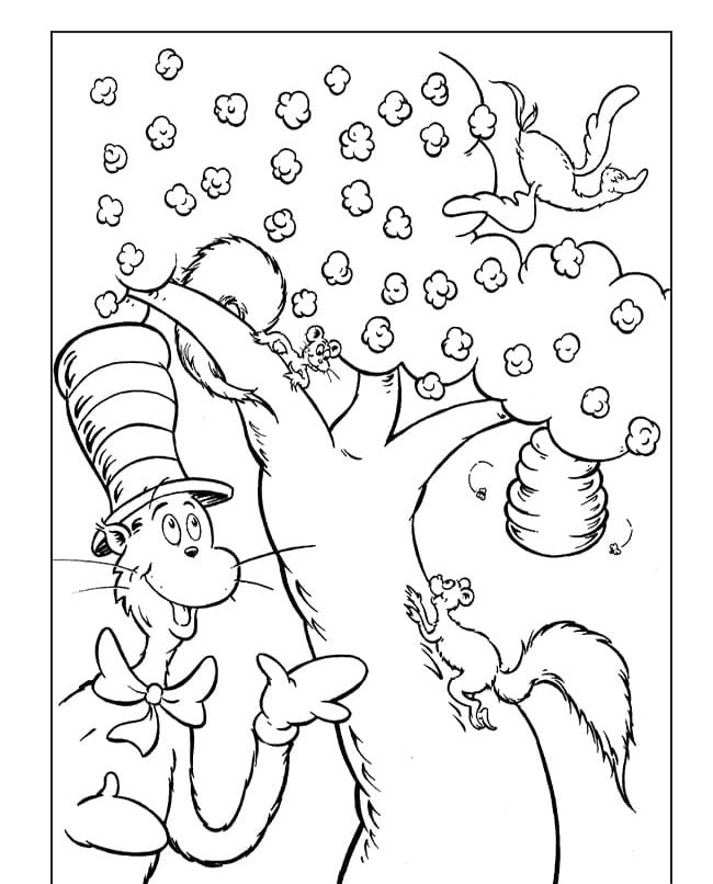 Cat In The Hat Coloring Pages Printable for Free Download