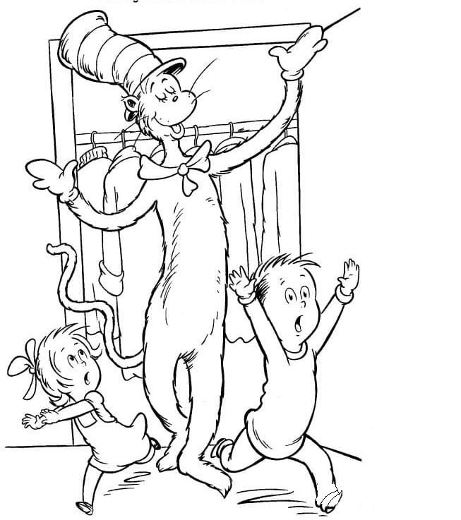 Cat In The Hat Coloring Pages Printable for Free Download