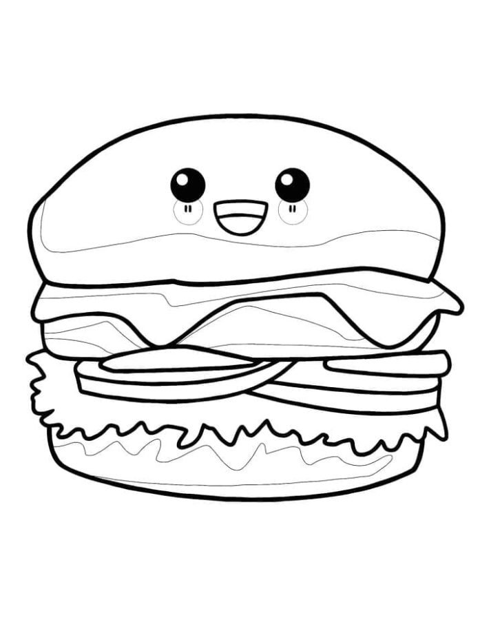 Hamburger Coloring Pages Printable for Free Download