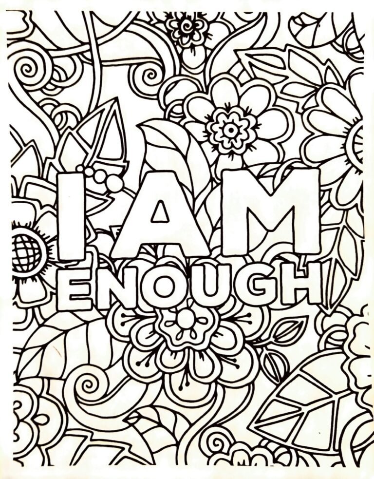 I Am Enough Coloring Pages Printable for Free Download