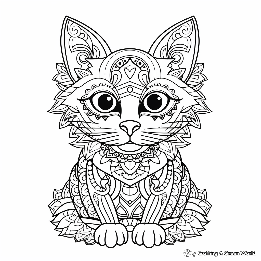 Mandala Cat Coloring Pages Printable for Free Download