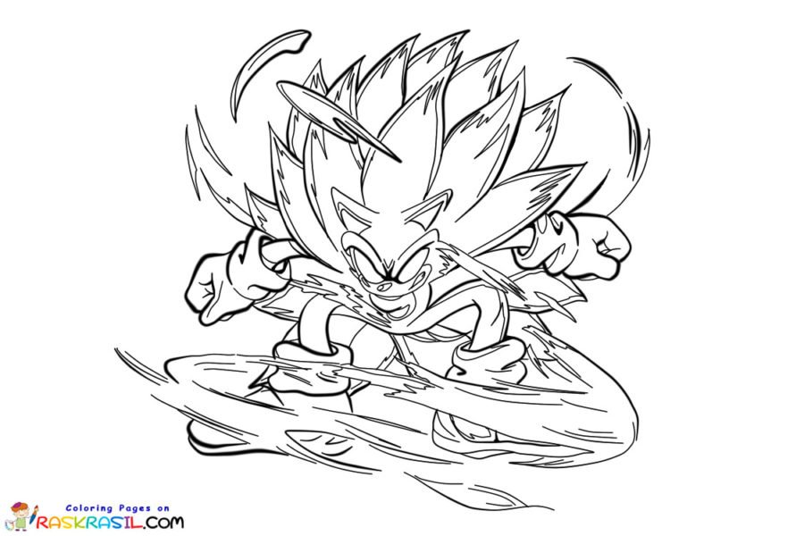 Dark Sonic Coloring Pages Printable for Free Download