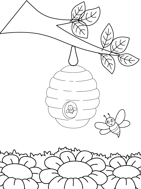 Beehive Coloring Pages Printable for Free Download