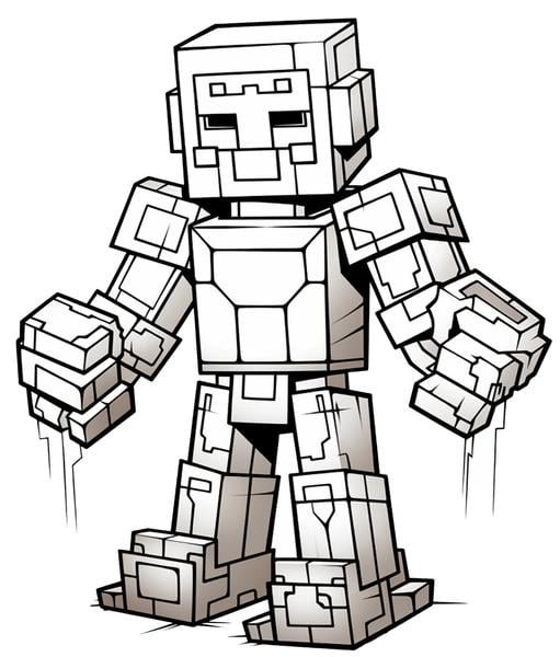 Iron Golem Coloring Pages Printable for Free Download