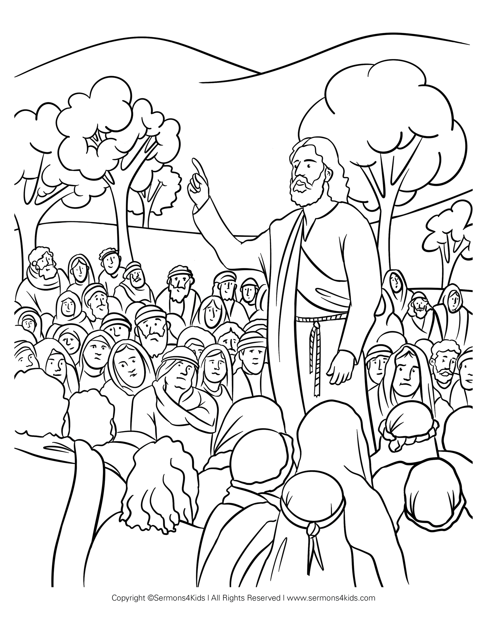 Sermon On The Mount Coloring Pages Printable for Free Download